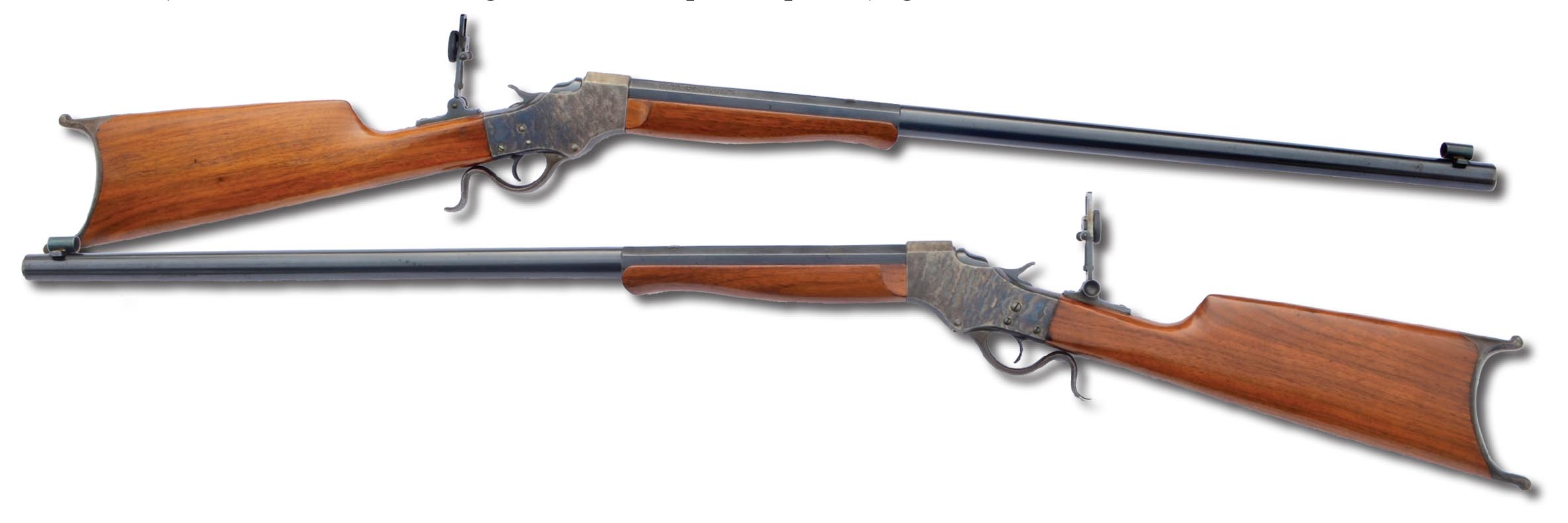 The Stevens Model 45 (No. 44½ action) with 28-inch barrel was built between 1903 and 1916. This rifle is almost a miracle in that it not only is in near-perfect condition, but it survived the barbarous 1930s when such rifles were being cannibalized for their actions.